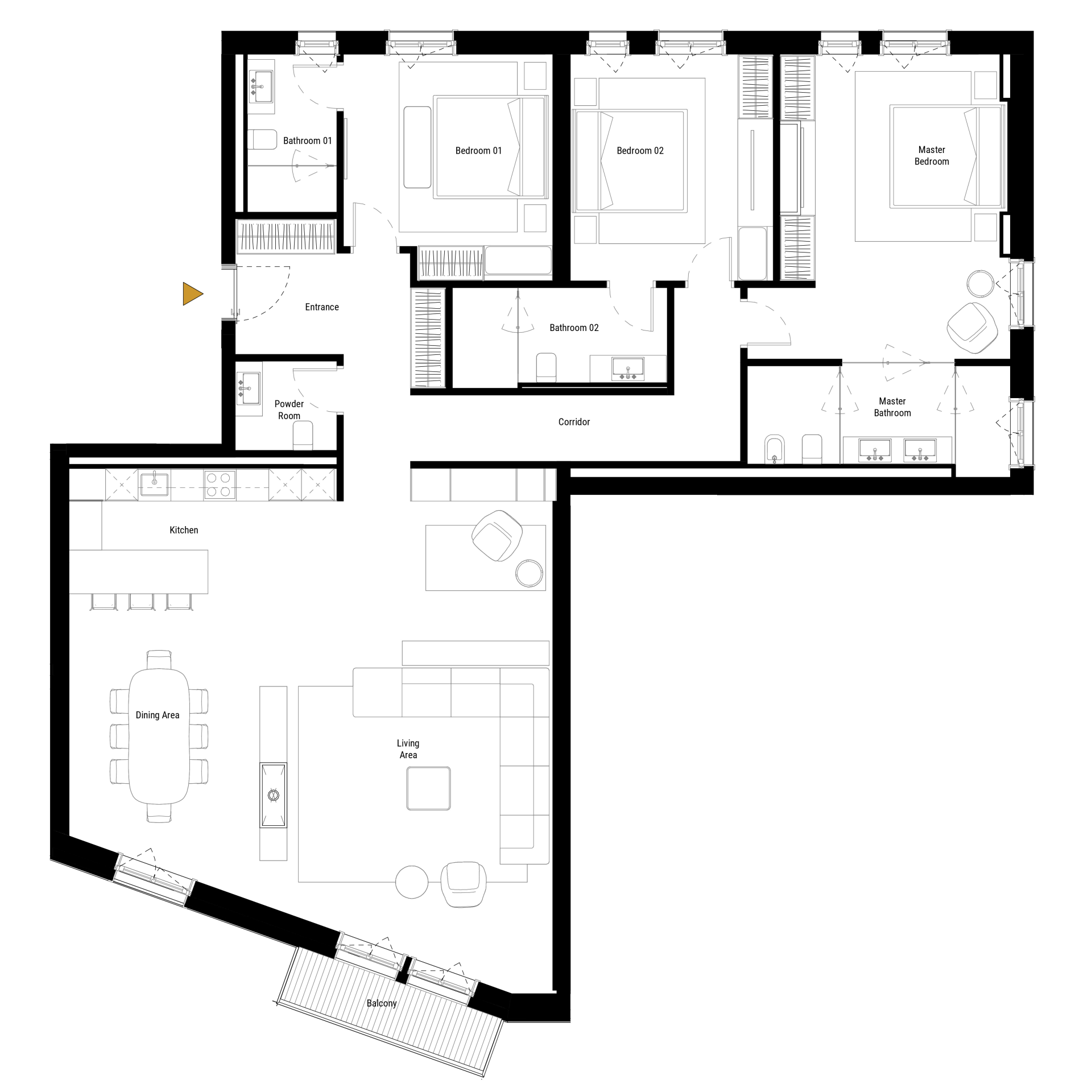3-Bedroom Apartment